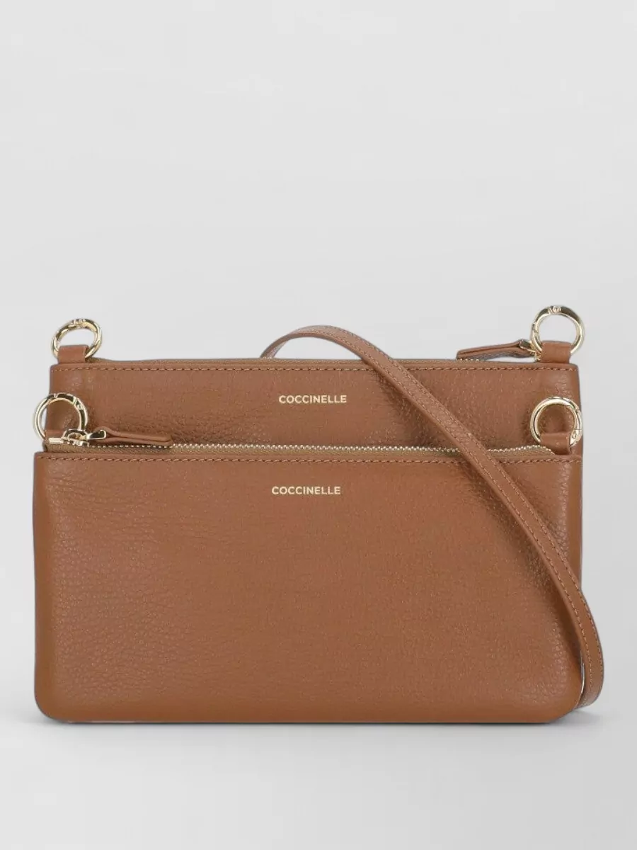 Coccinelle Pebbled Leather Shoulder Bag Clutch Combination