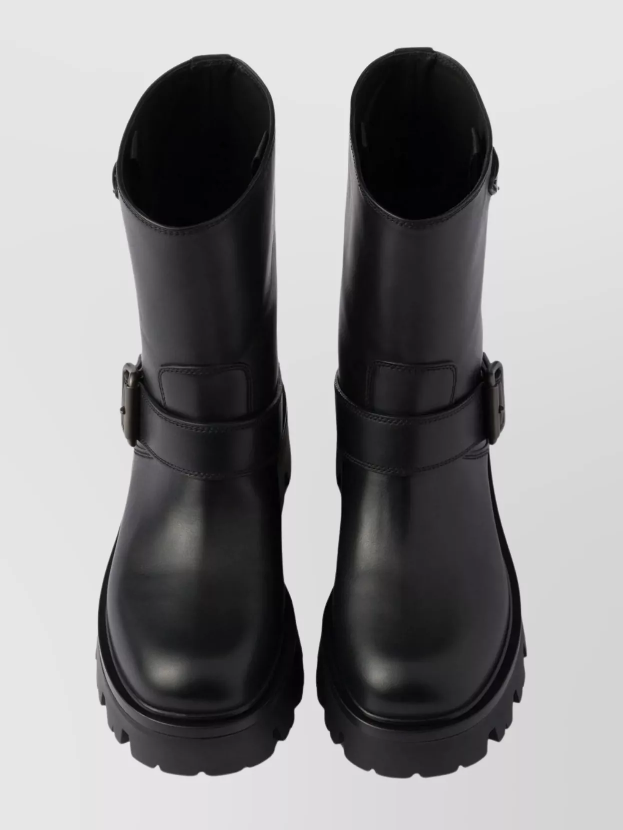 Prada Mid-Calf Chunky Sole Round Toe Boots