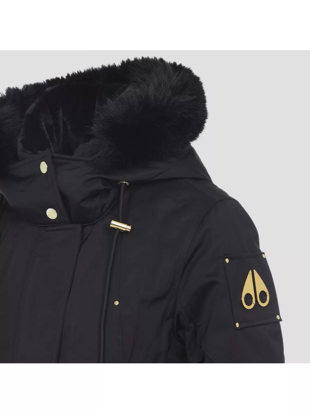 Moose Knuckles Longline Parka With Fur Trim Hood