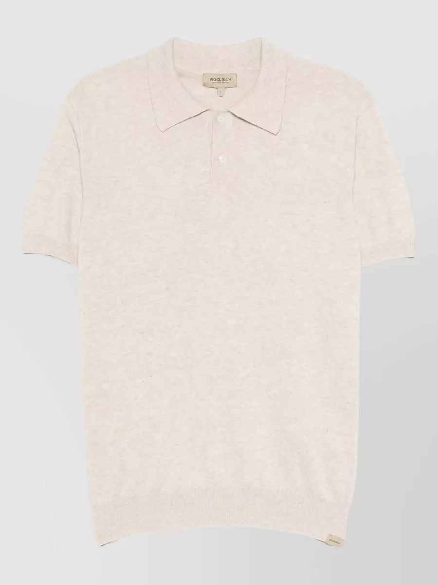 Woolrich ribbed knit short-sleeve polo shirt
