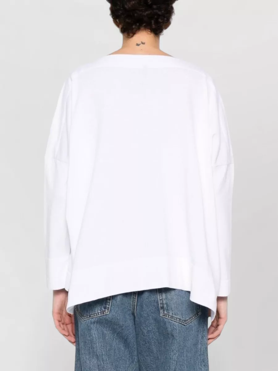 Daniela Gregis Cotton Boat Neck Sweater Boxy Cut