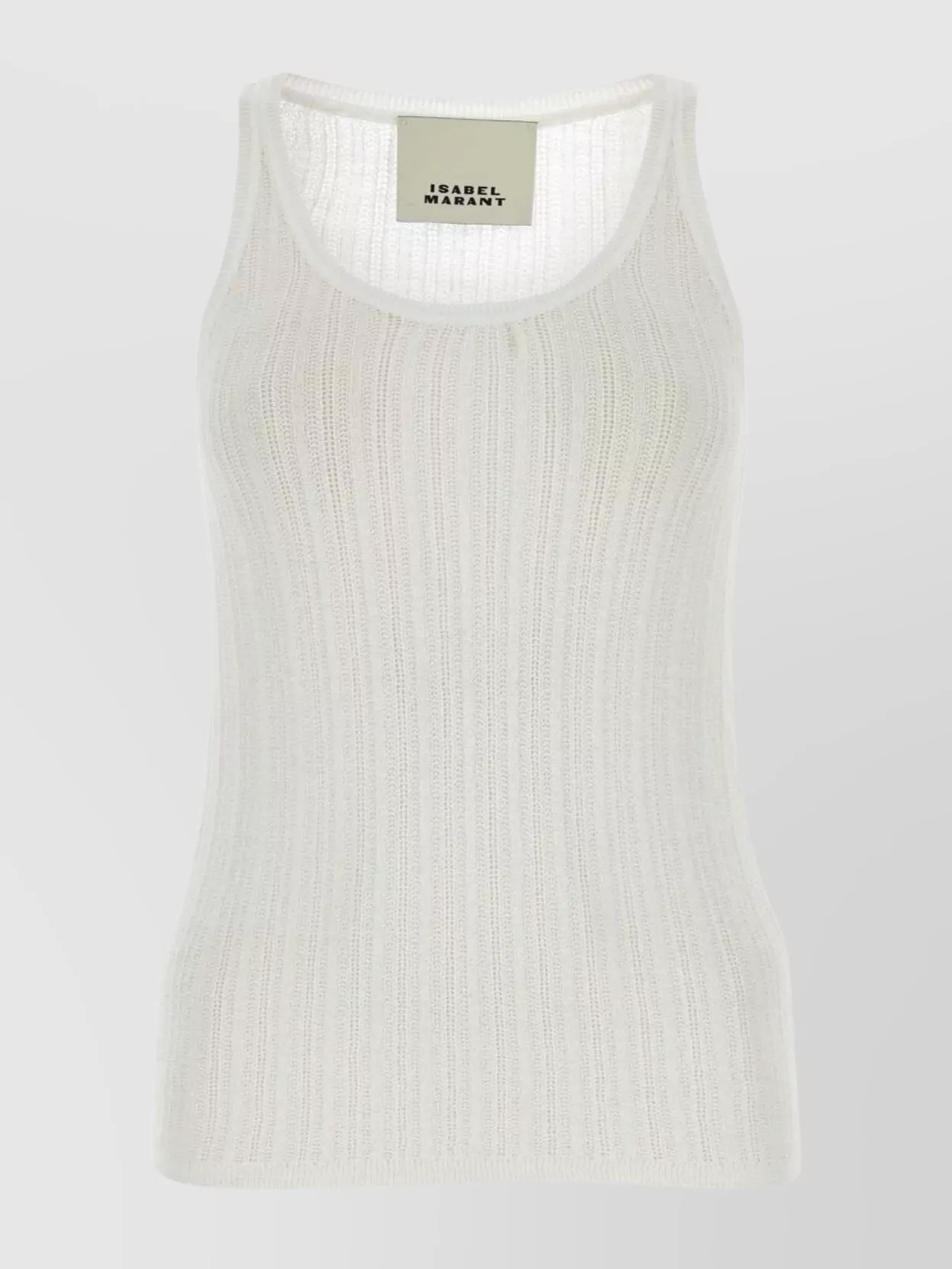 Isabel Marant Ribbed Texture Tank Top With Round Neckline In Neutral