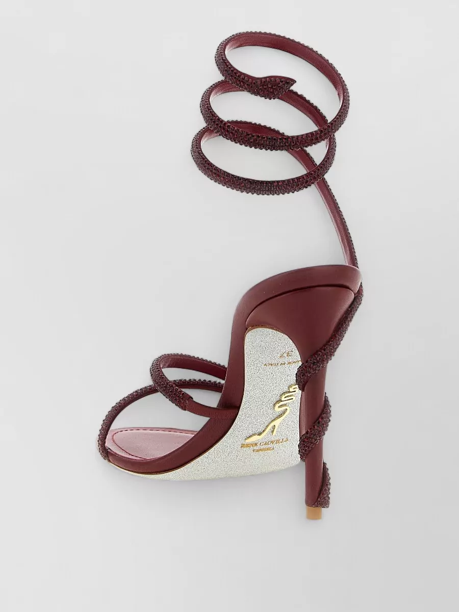 Rene Caovilla Silk Satin Crystal-Embellished Sandals