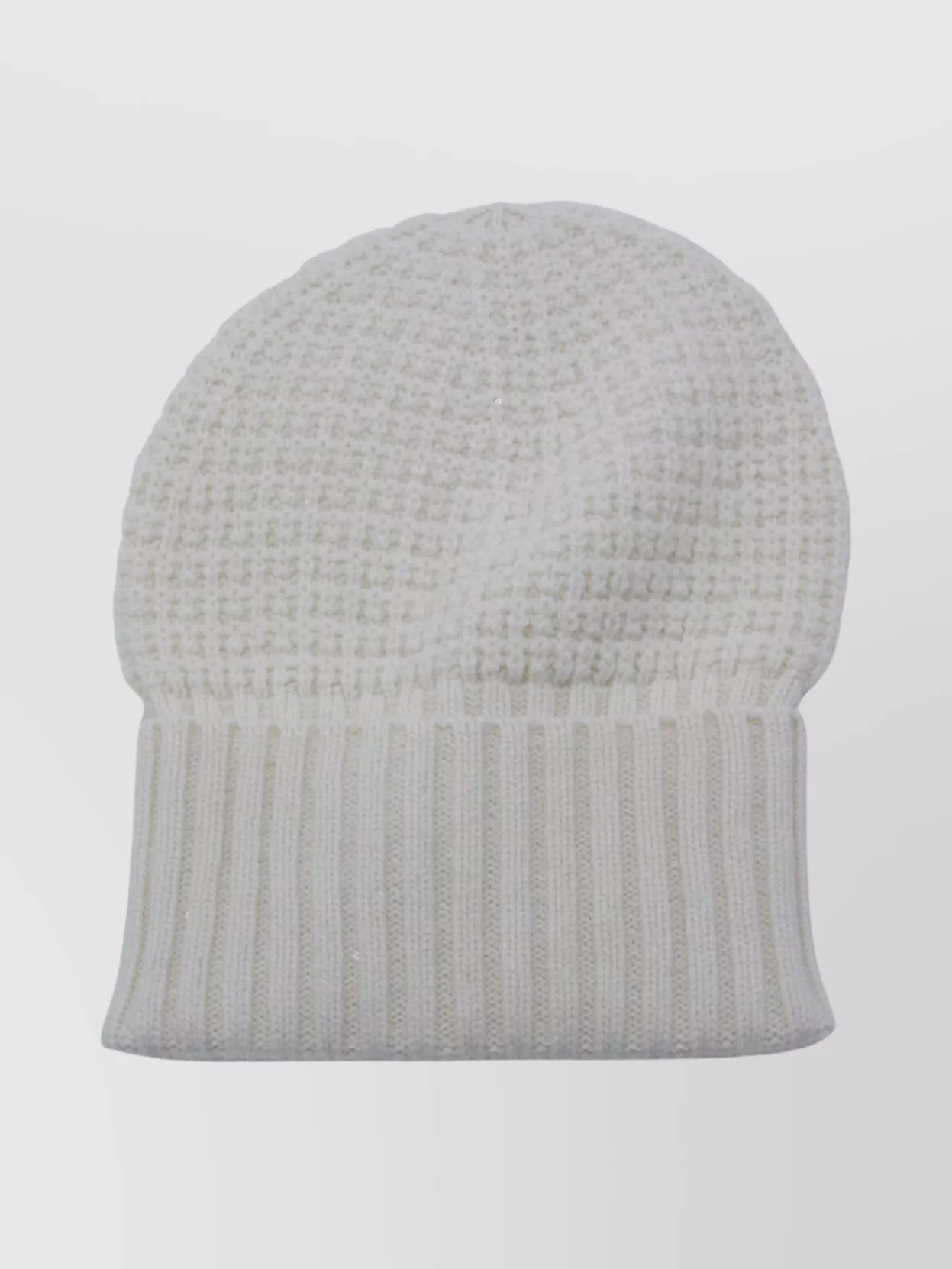 Fabiana Filippi Comfortable Stretch Fit Waffle Knit Hat In Gray