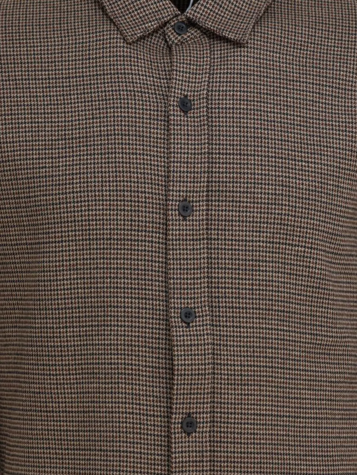 Vince Long Sleeve Houndstooth Patterned Shirts