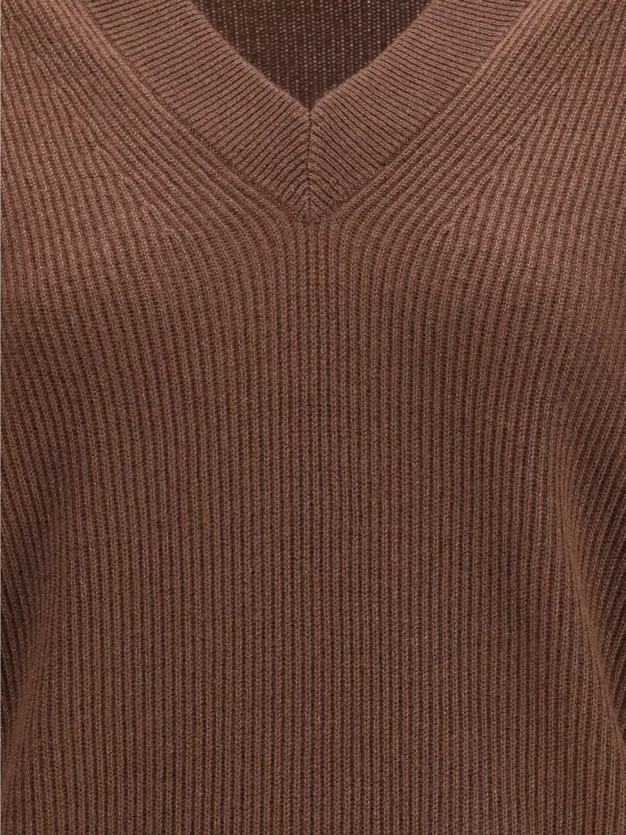 Brunello Cucinelli Cashmere V-Neck Long-Sleeve Sweater