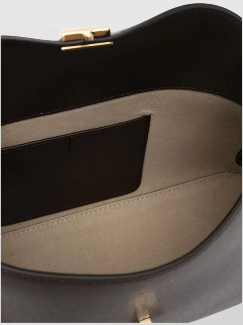 Totême Leather Clutch Bag Adjustable Strap