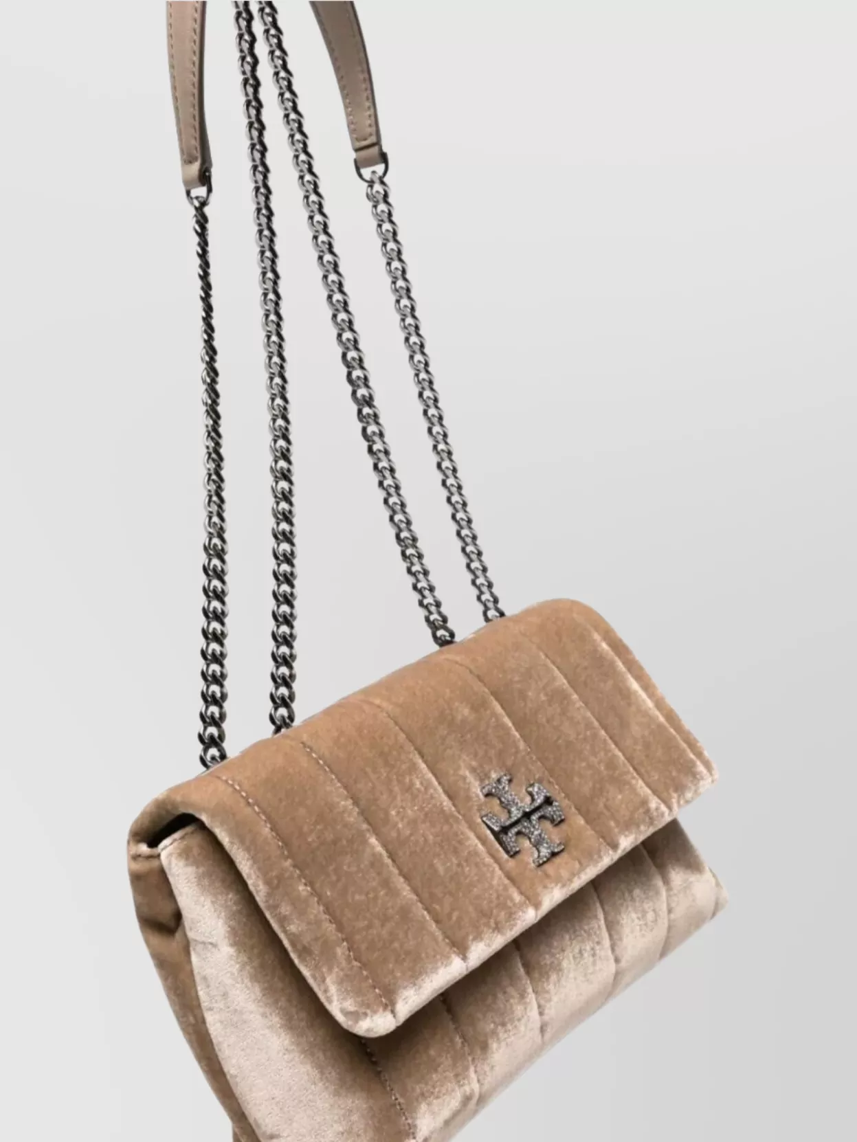 Tory Burch Quilted Velvet Chain Strap Shoulder Bag