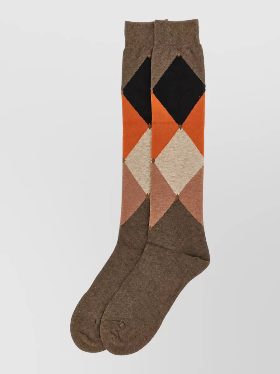 Ballantyne Diamond-Pattern Long Socks