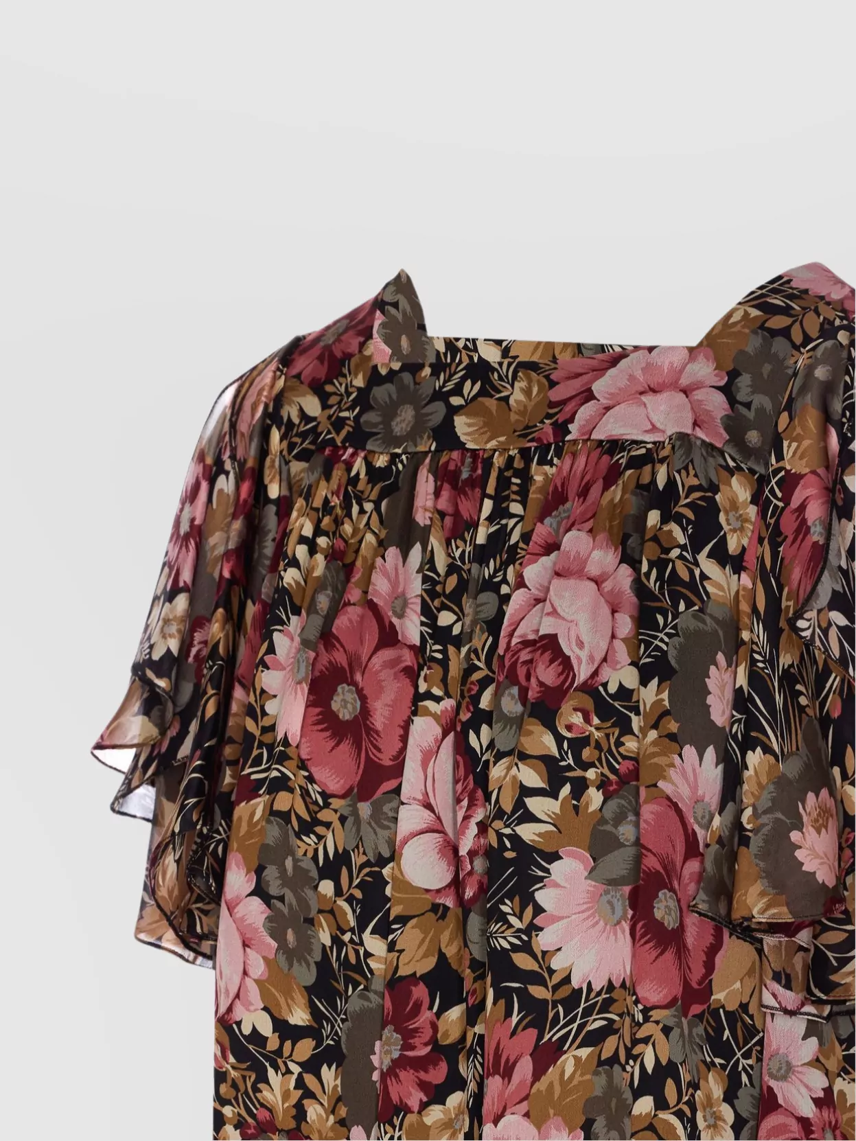 Chloé Boat Neck Floral Mini Dress