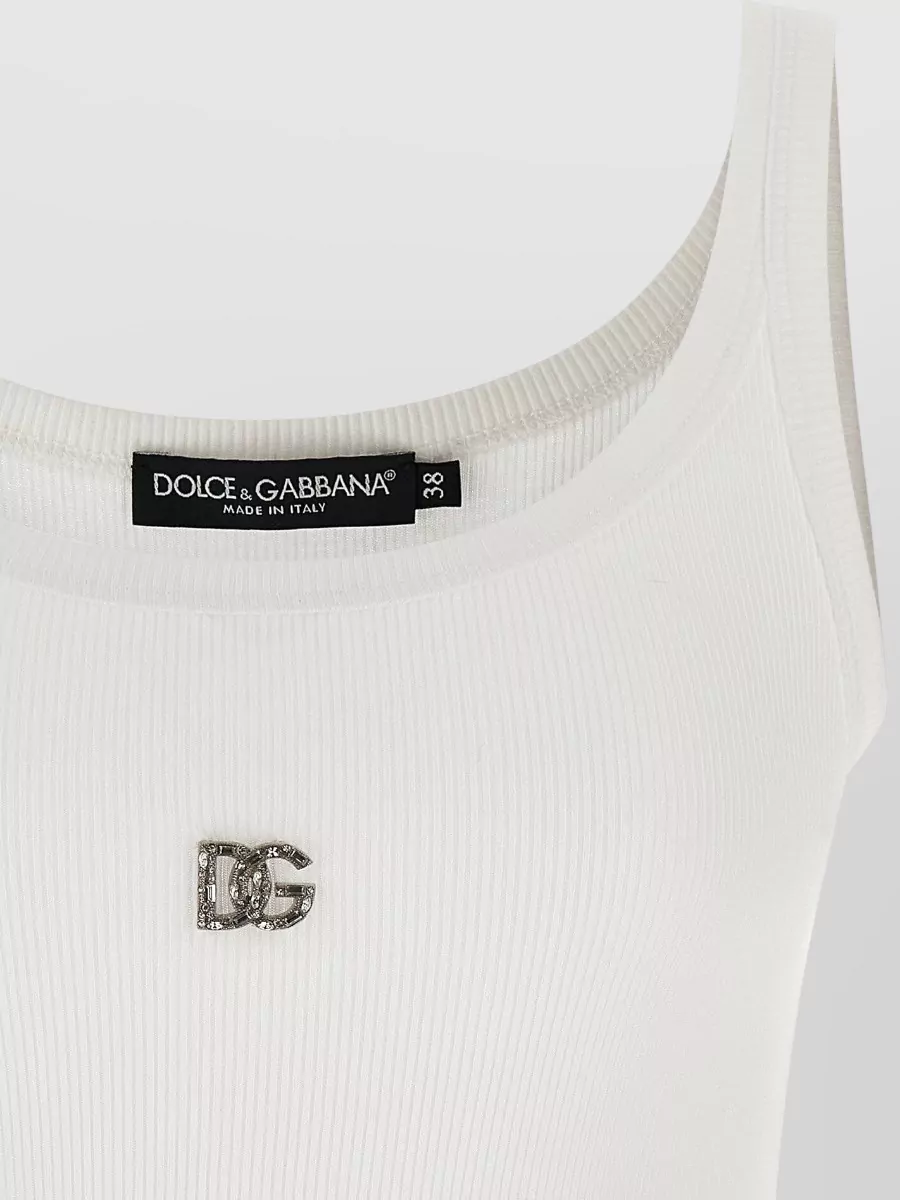 Dolce&Gabbana Cotton Ribbed Sleeveless Tank Top