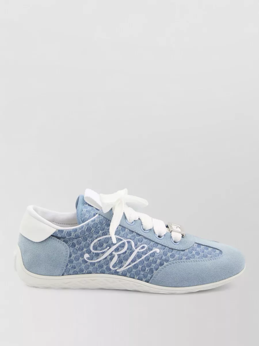 Roger Vivier Viv Low Sneakers Suede Leather Rubber Sole