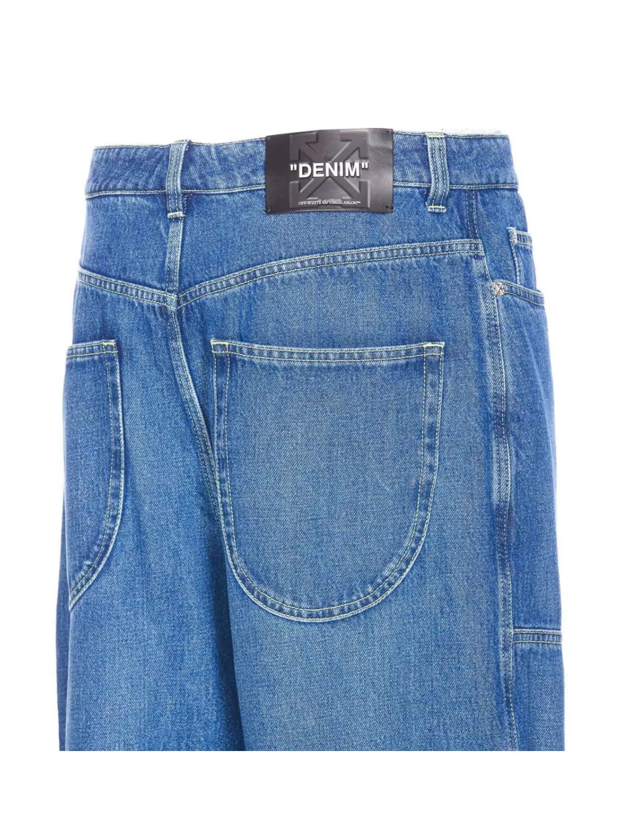 Off-white Wide Leg Cargo Denim Trousers
