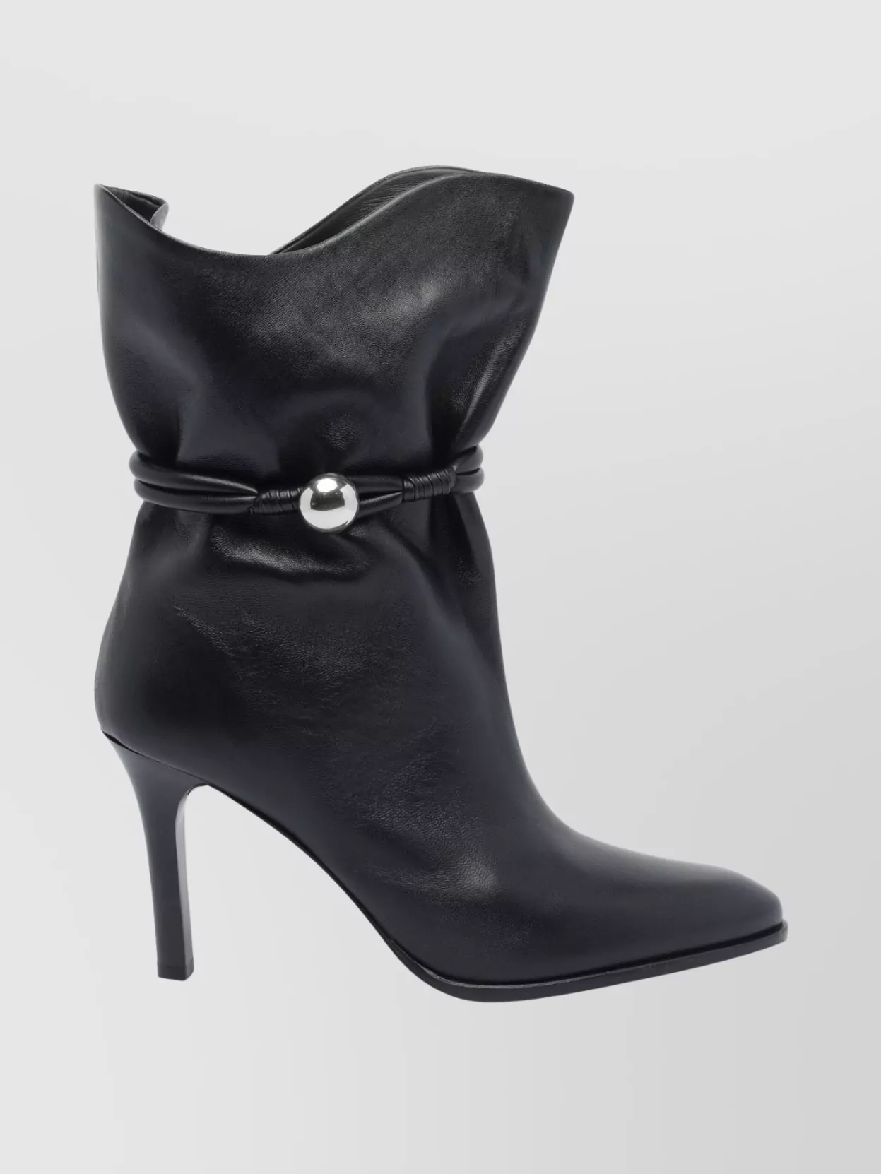 Isabel Marant Pointed Toe Ankle Length Boots With Metal Detail In Black