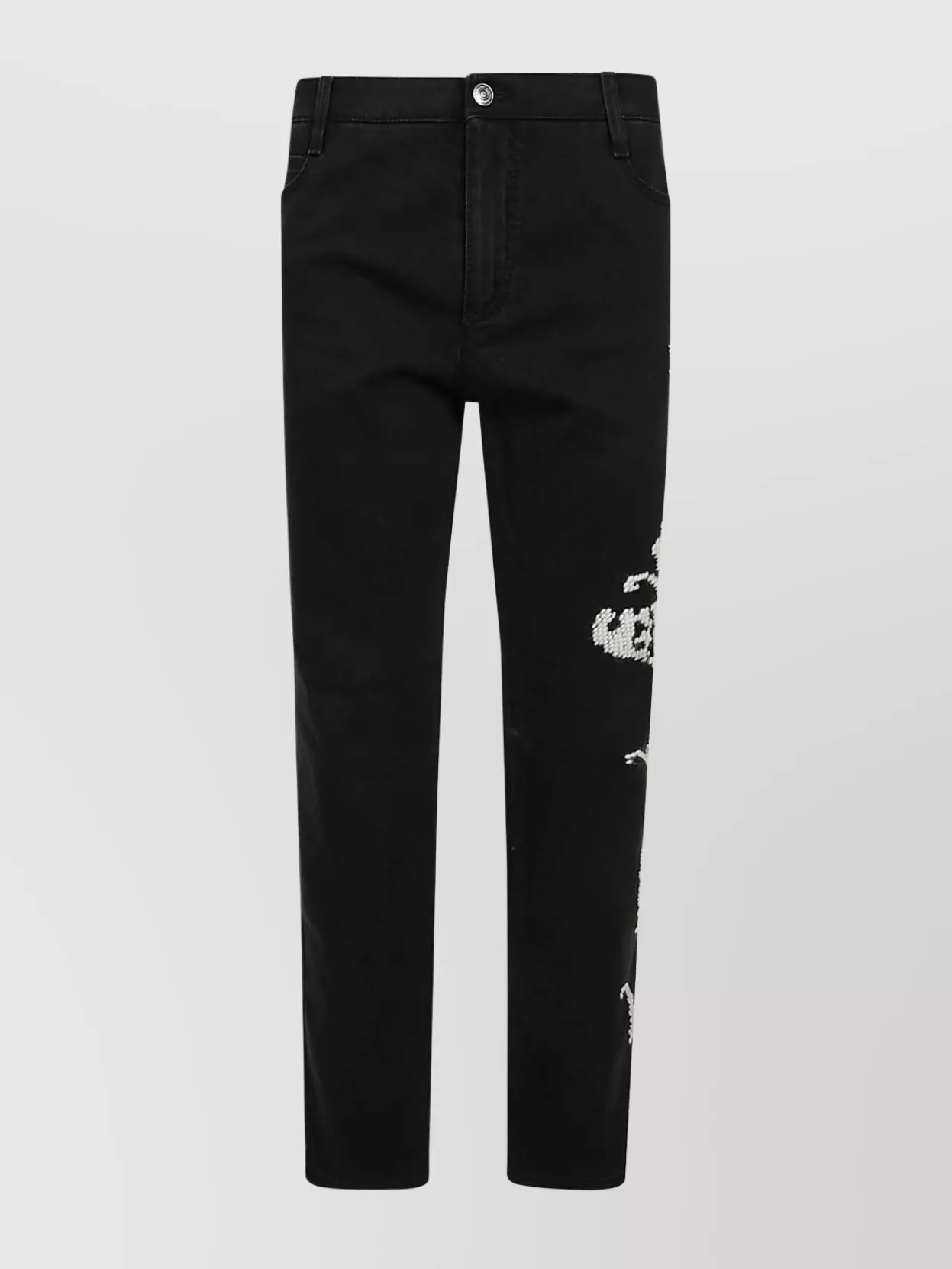 Ermanno Scervino Tailored Slim Fit Denim Trousers In Black