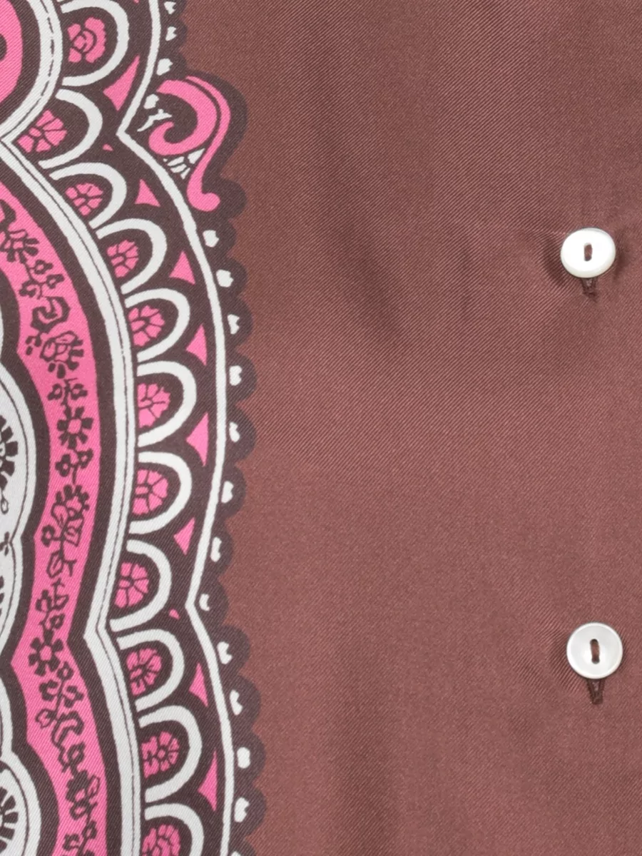 Parosh Silk Paisley-Print Long-Sleeve Shirt