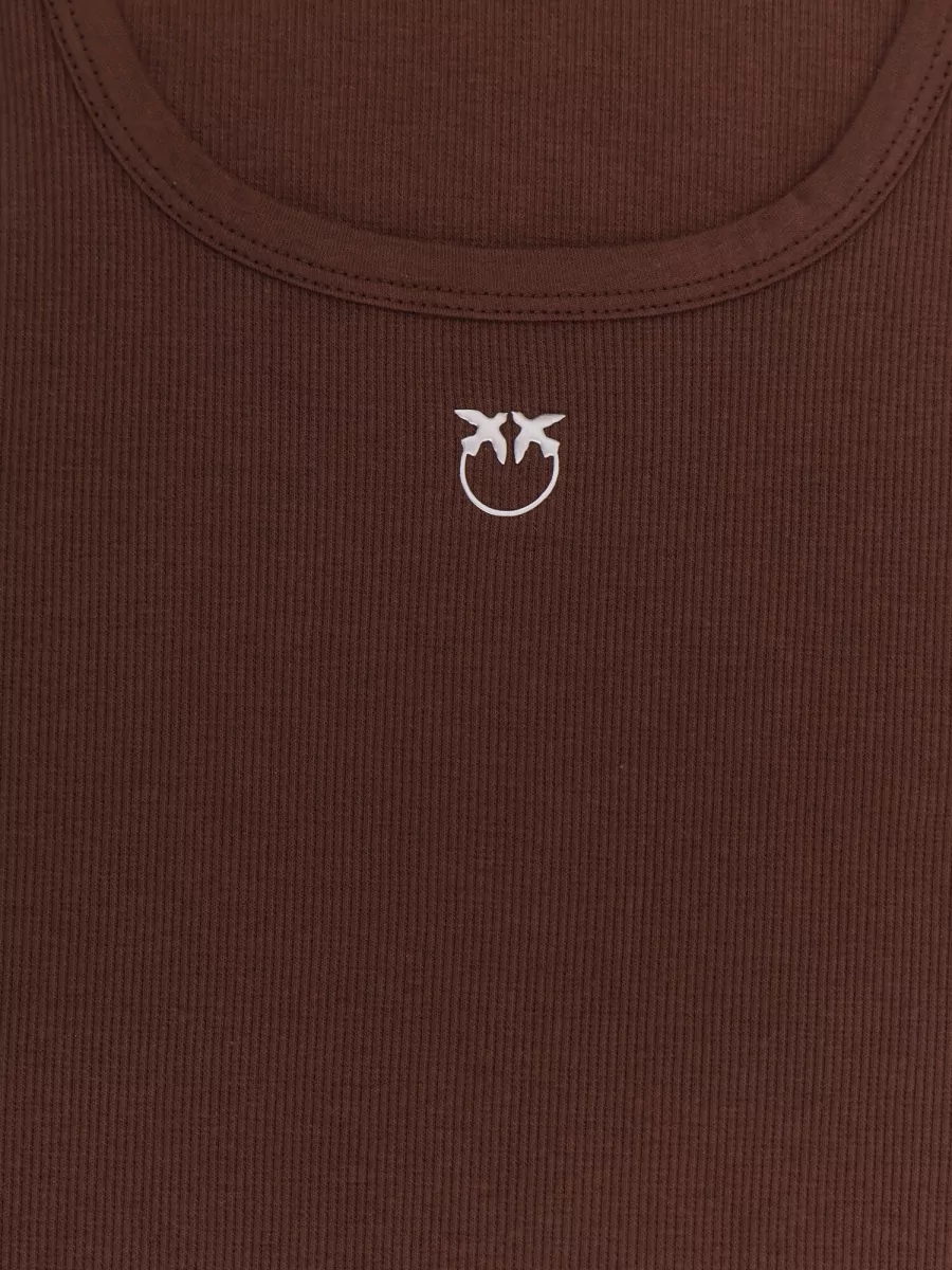 Pinko Ribbed Sleeveless Knit Crew Neck Top