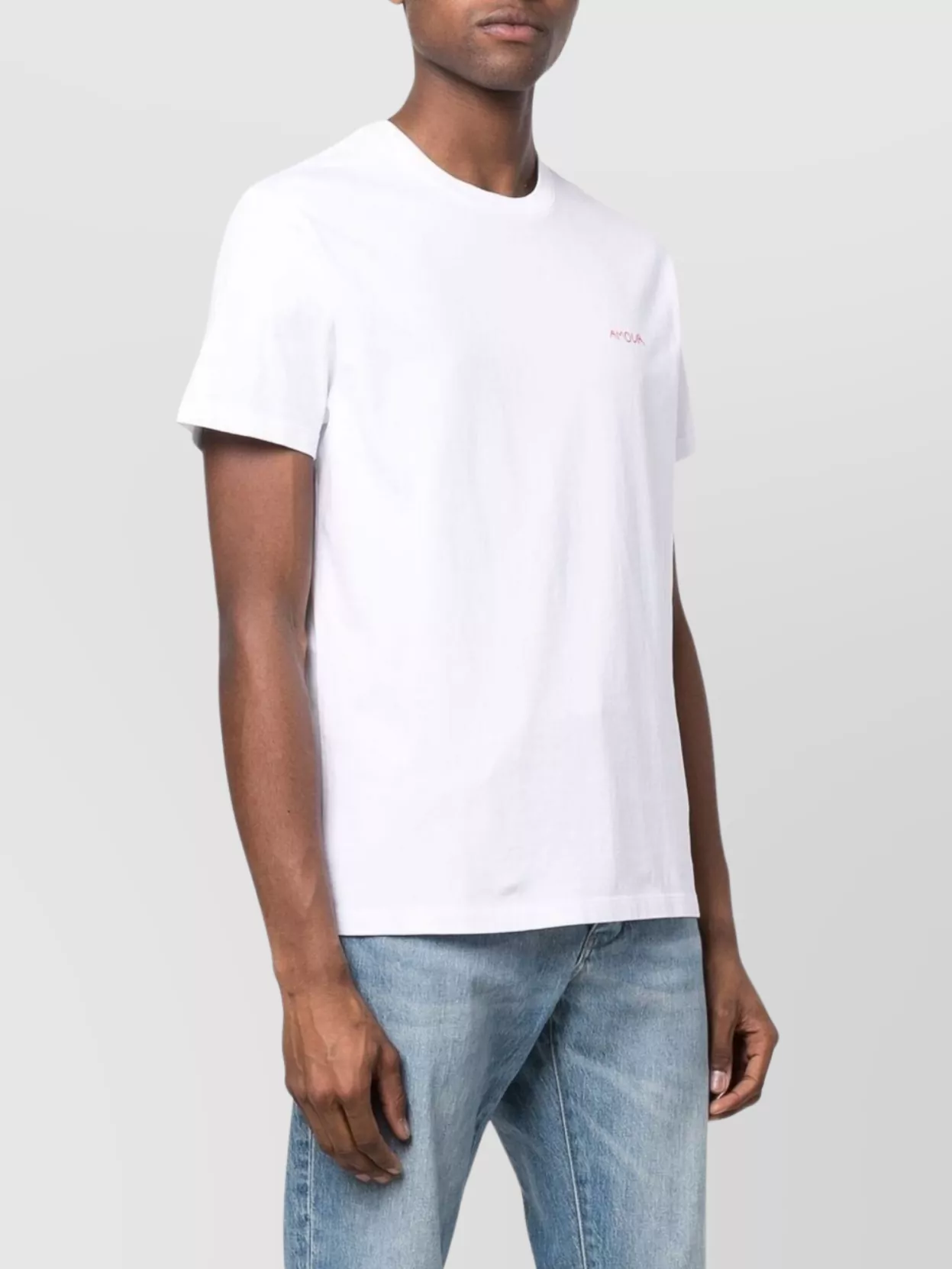 Maison Labiche Logo Embroidered Crew Neck Organic Cotton T-Shirt