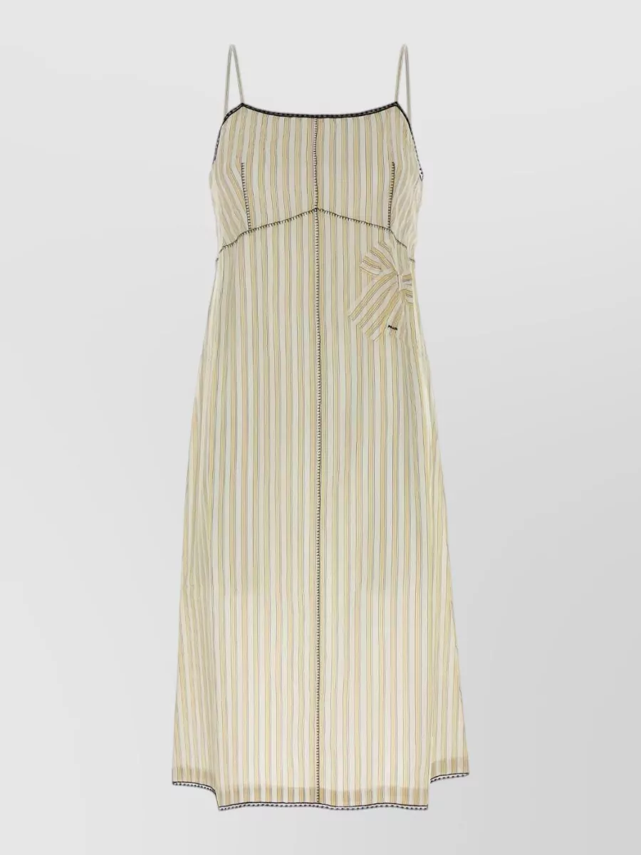 Prada embroidered cupro midi dress