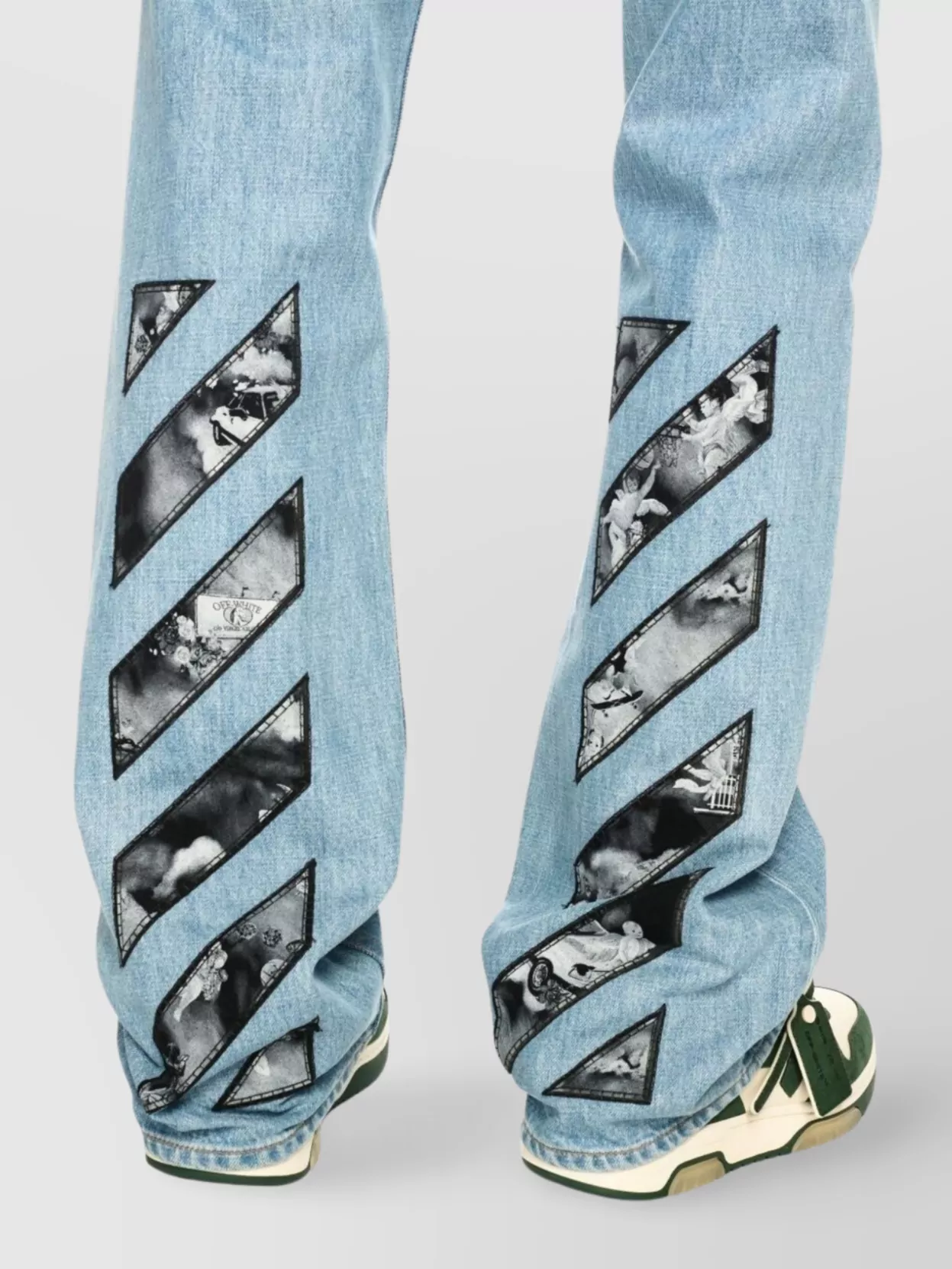 Off-White Chevron Pattern Cotton Trousers