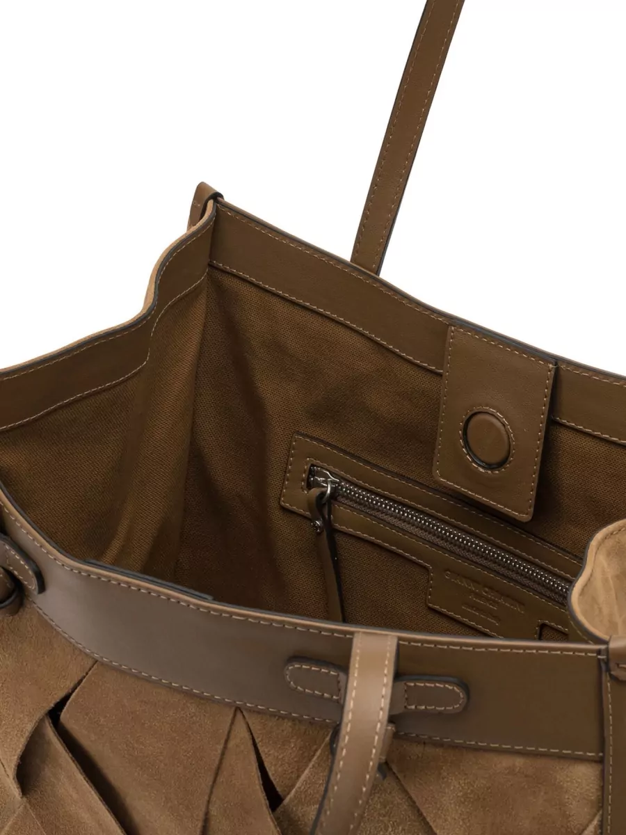 Gianni Chiarini Rectangular Suede Shoulder Bag Double Handles