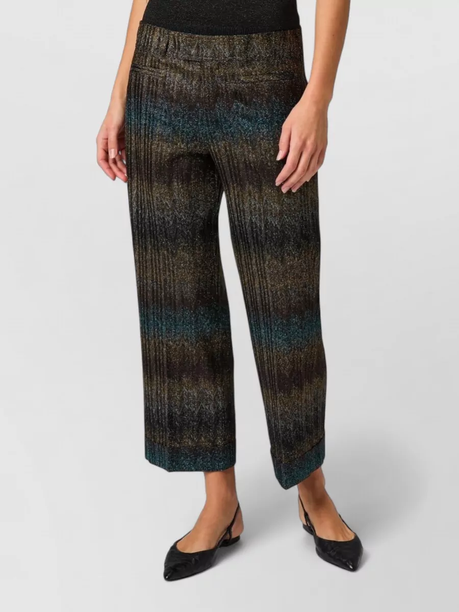 Missoni Snake Pattern Viscose Lamé Cropped Trousers