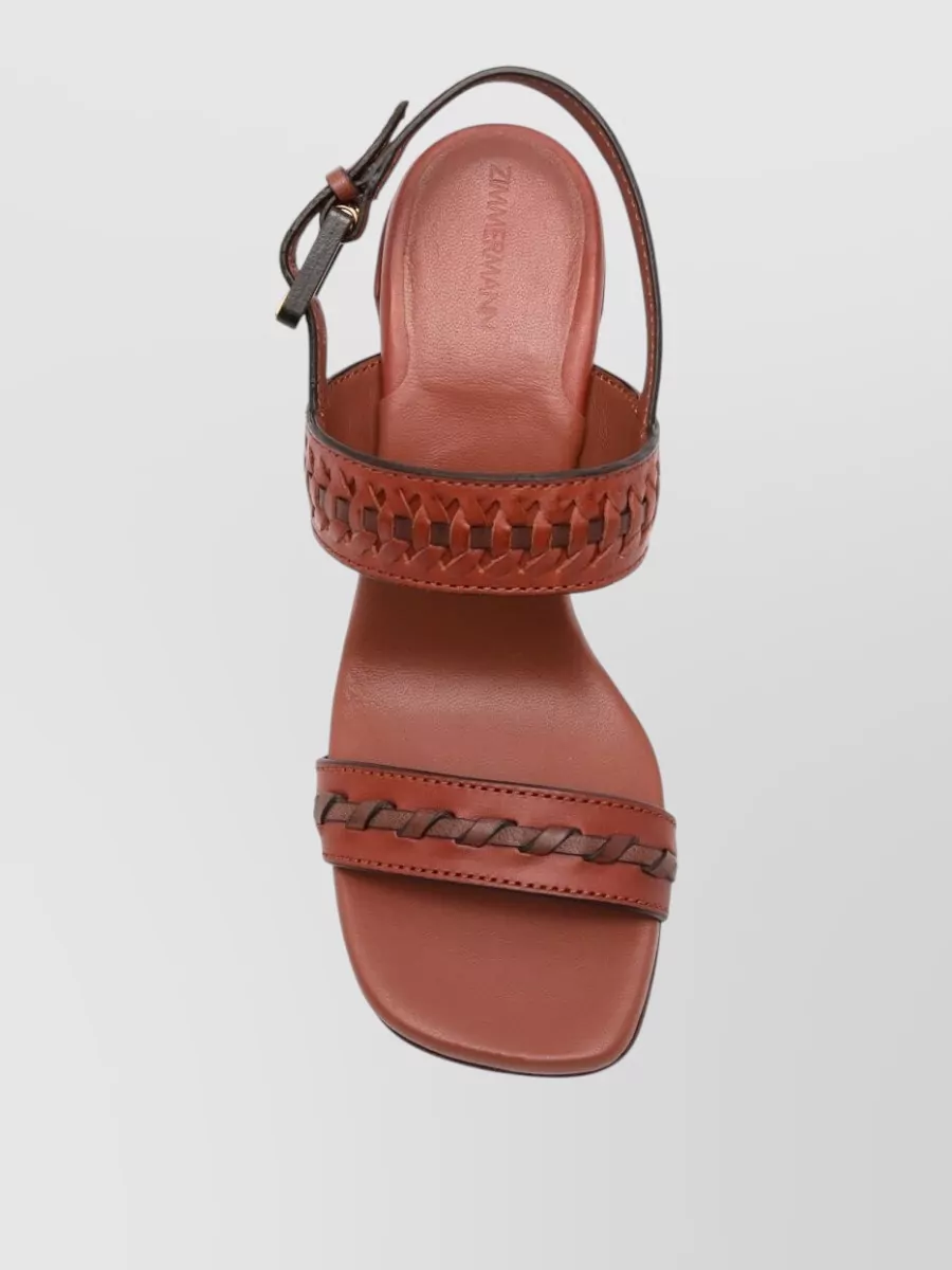 Zimmermann Leather Woven Slingback Sandals