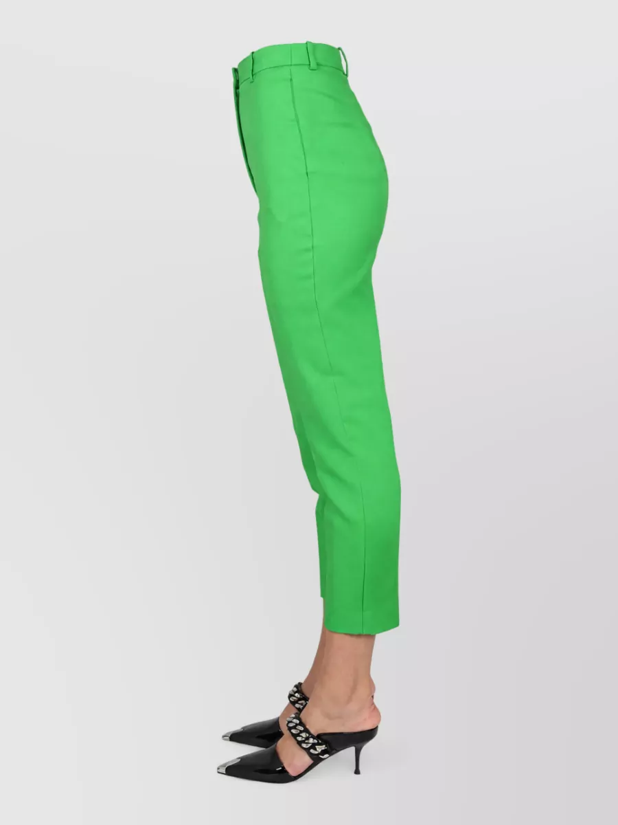 Alexander Mcqueen Wool Cigarette Cropped Trousers