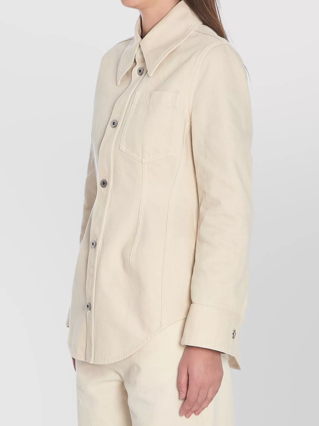 Bottega Veneta Denim Shirt With Chest Patch Pocket