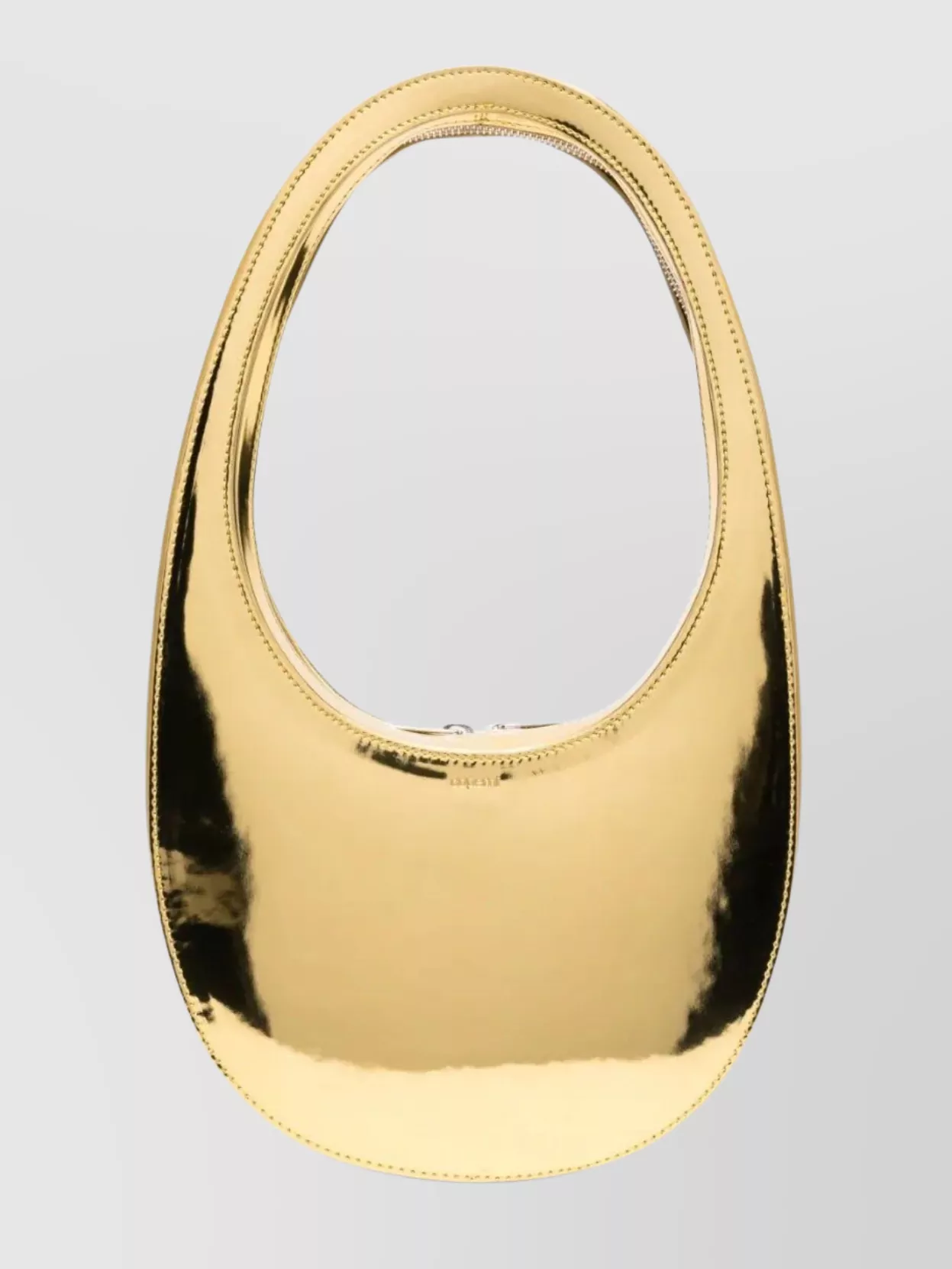 Shop Coperni Swipe Bag With Curved Silhouette And Metallic Finish