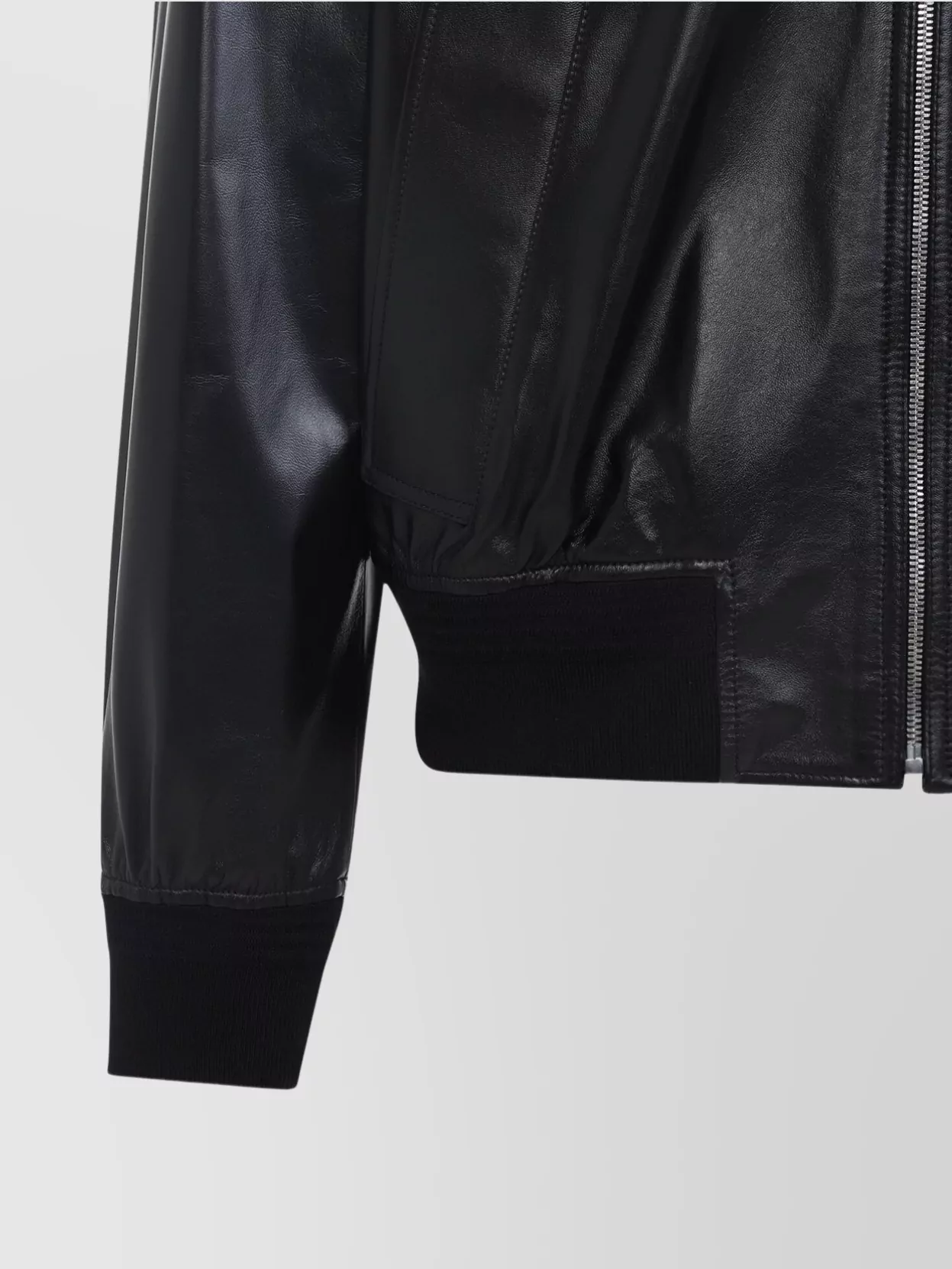 Bottega Veneta Nappa Leather Blouson Ribbed Accents