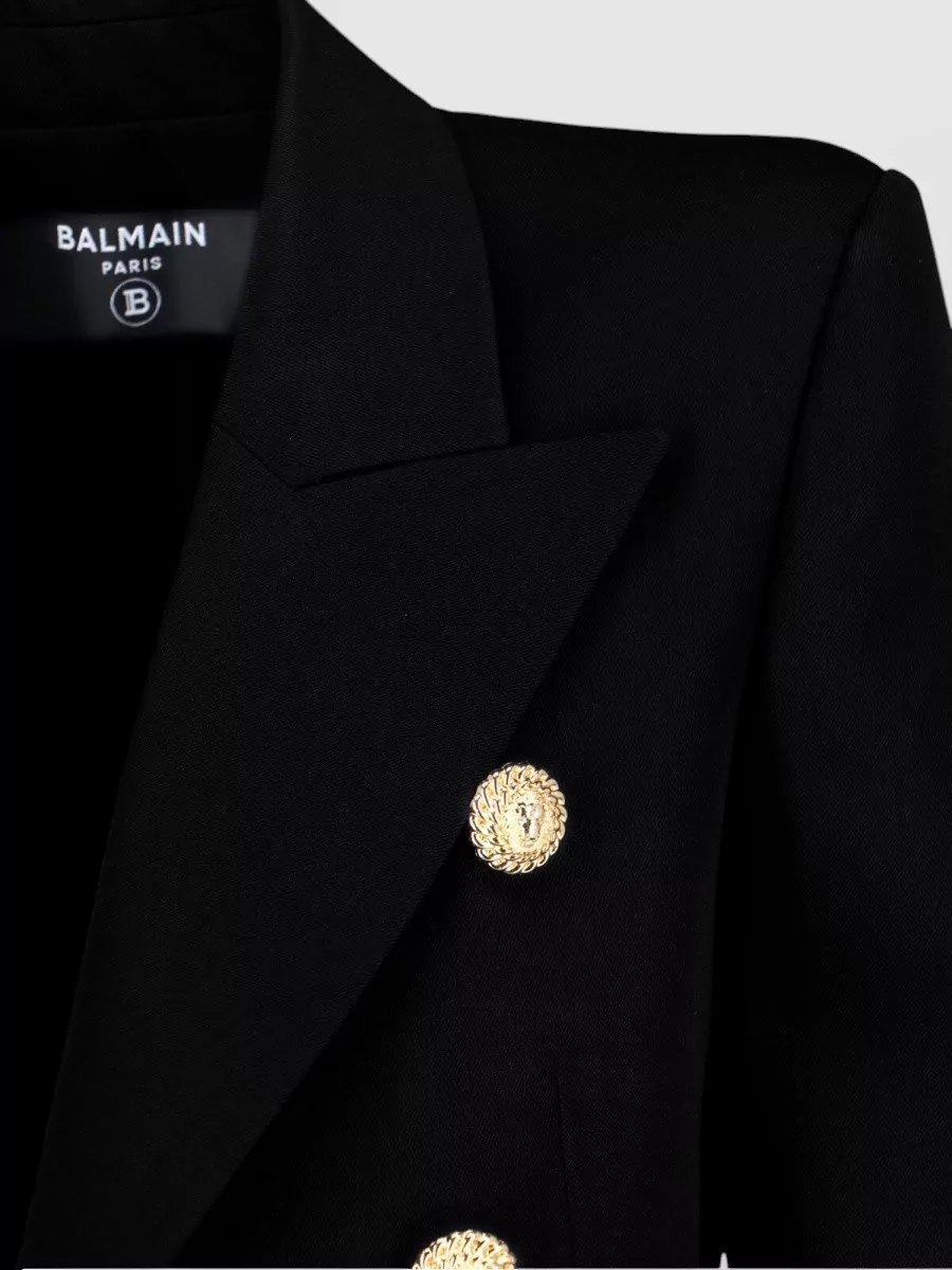Balmain Double Breasted Blazer Gold Tone Buttons