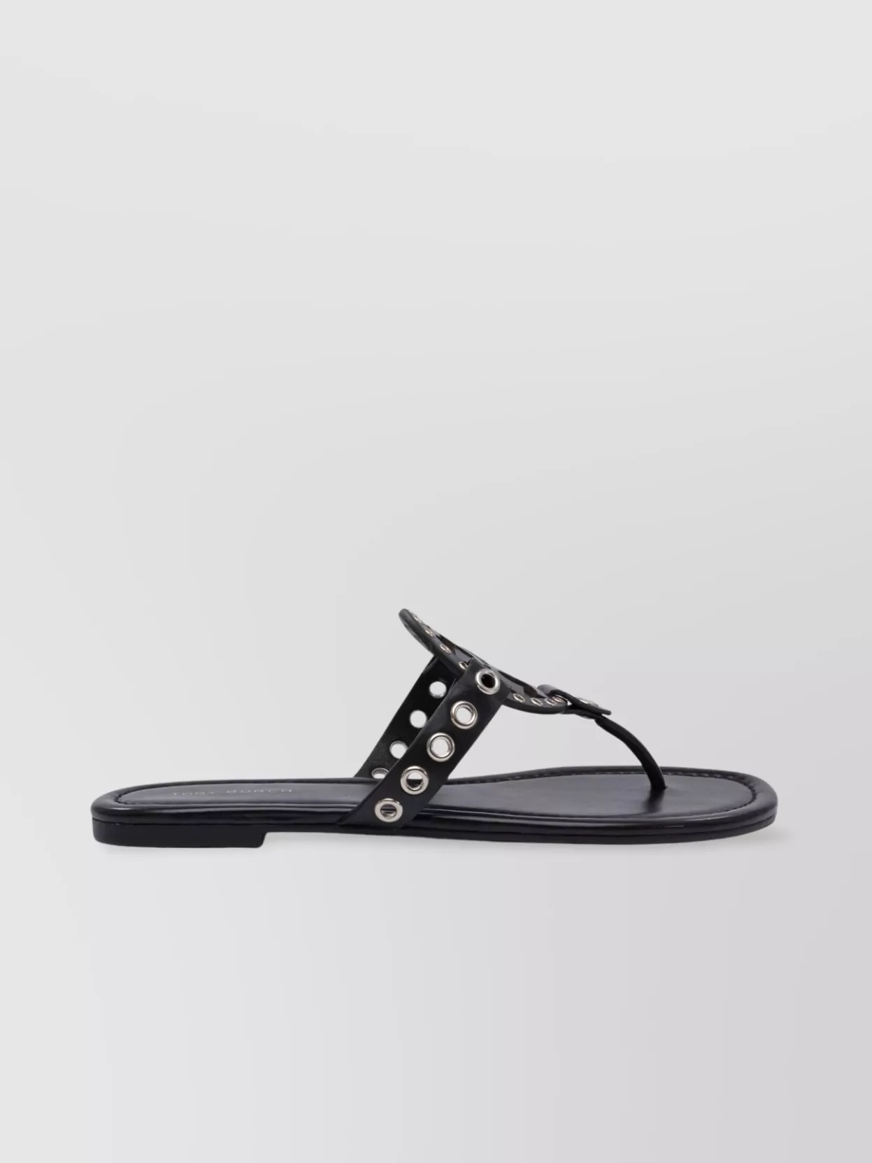 TORY BURCH EYELET OPEN TOE FLAT SOLE SANDALS