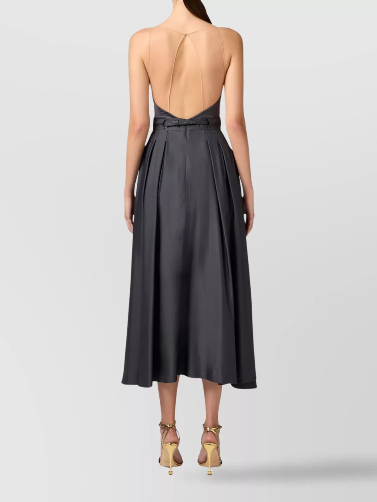 Elisabetta Franchi Bow V-neck Bodysuit Tulle Detailing In Black