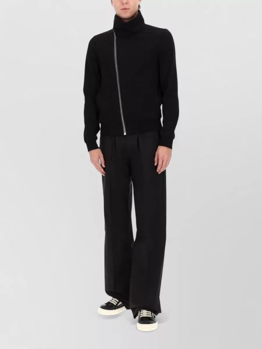 Rick Owens Cotton High Neck Zip Sweatshirt