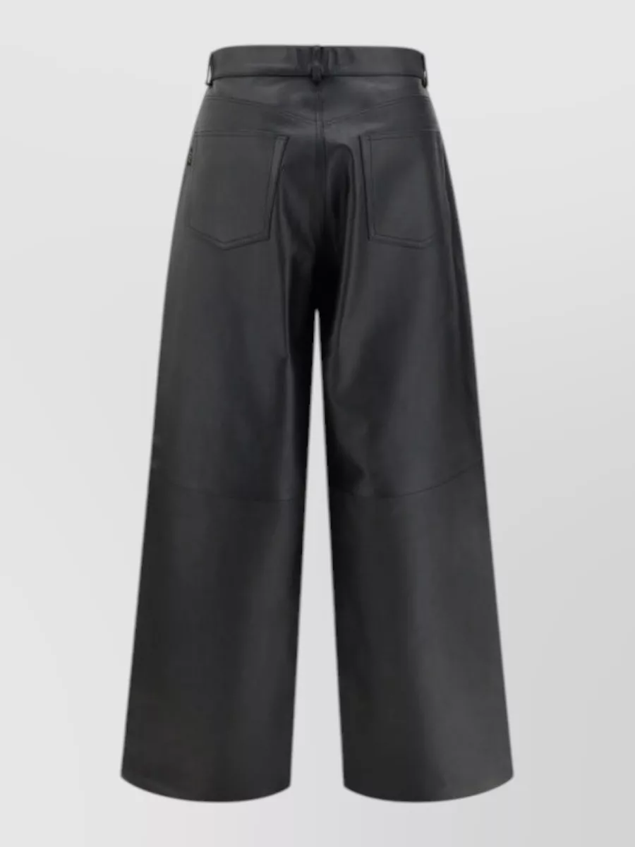 Haikure Leather Mid-Rise Wide-Leg Trousers