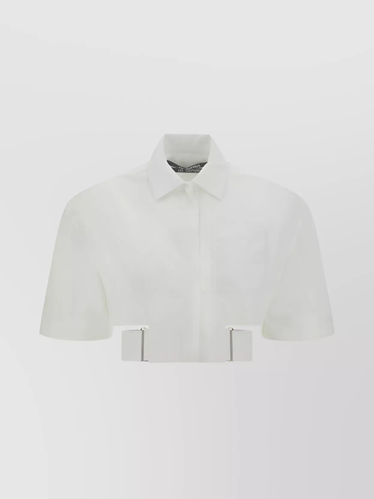 Jacquemus Back Belted Cropped Shirt In White