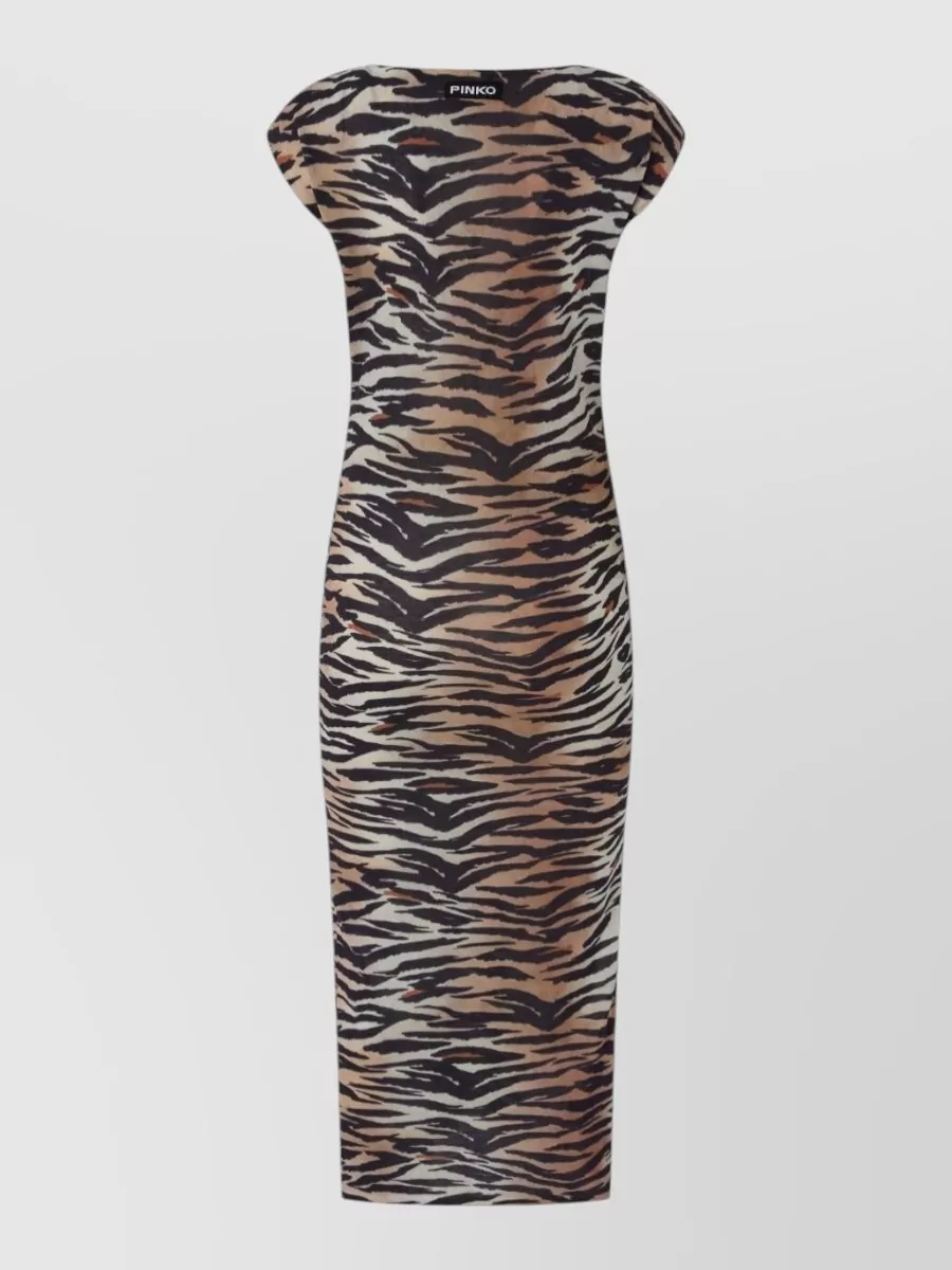 Pinko Printed Short-Sleeve Midi Dress