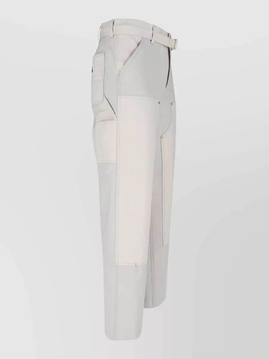 Sacai wide-leg straight-leg cargo trousers