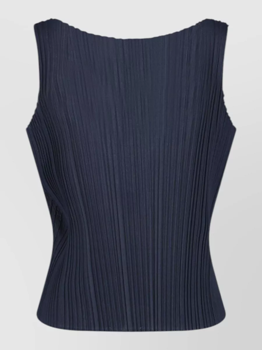 Giorgio Armani Sleeveless Scoop Neck Knit Top Draped
