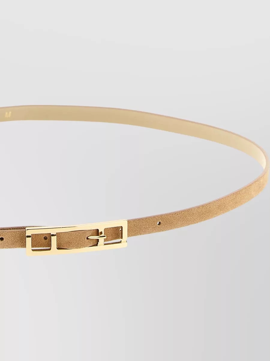 Fabiana Filippi Suede Belt Slim Design Gold Tone Hardware