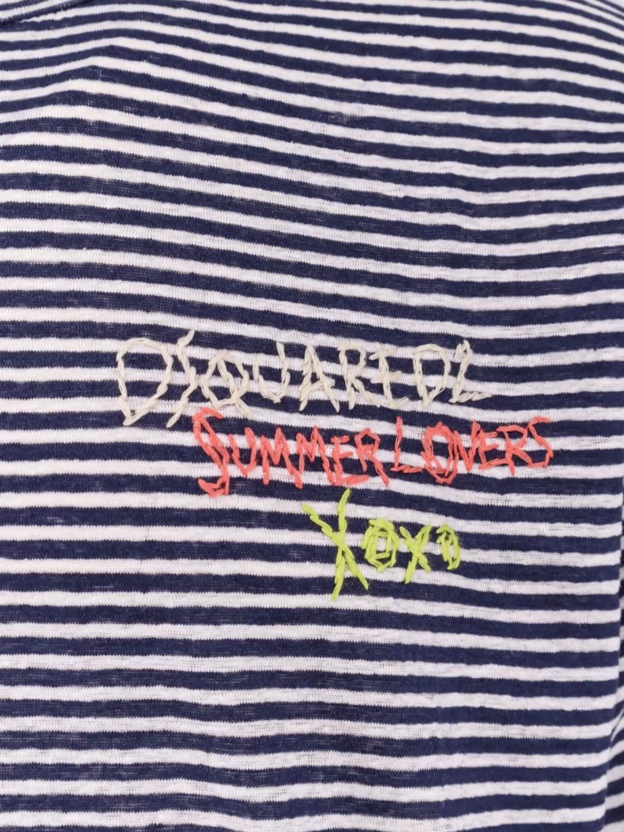 Dsquared2 Summer Lovers Striped Linen T-shirt
