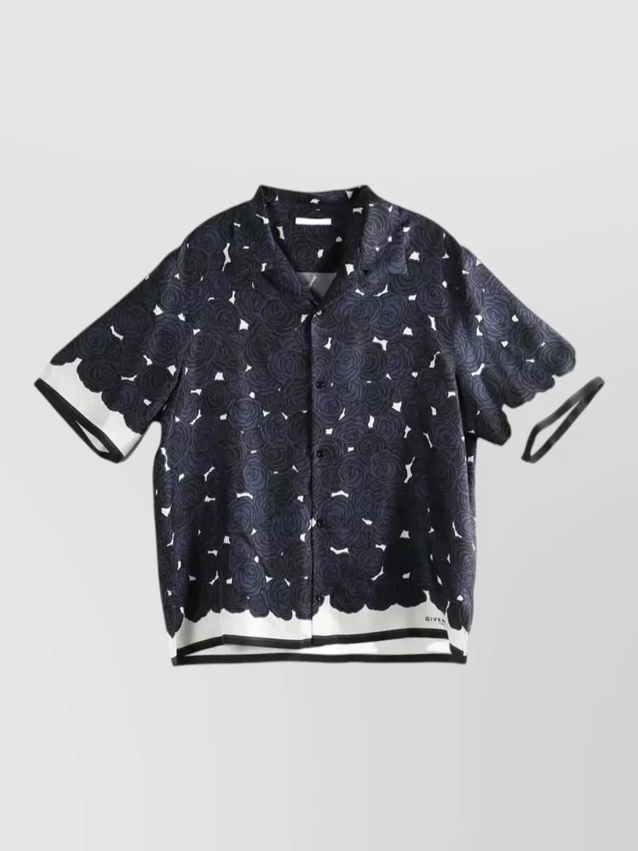 Givenchy silk floral-print short-sleeve bowling shirt
