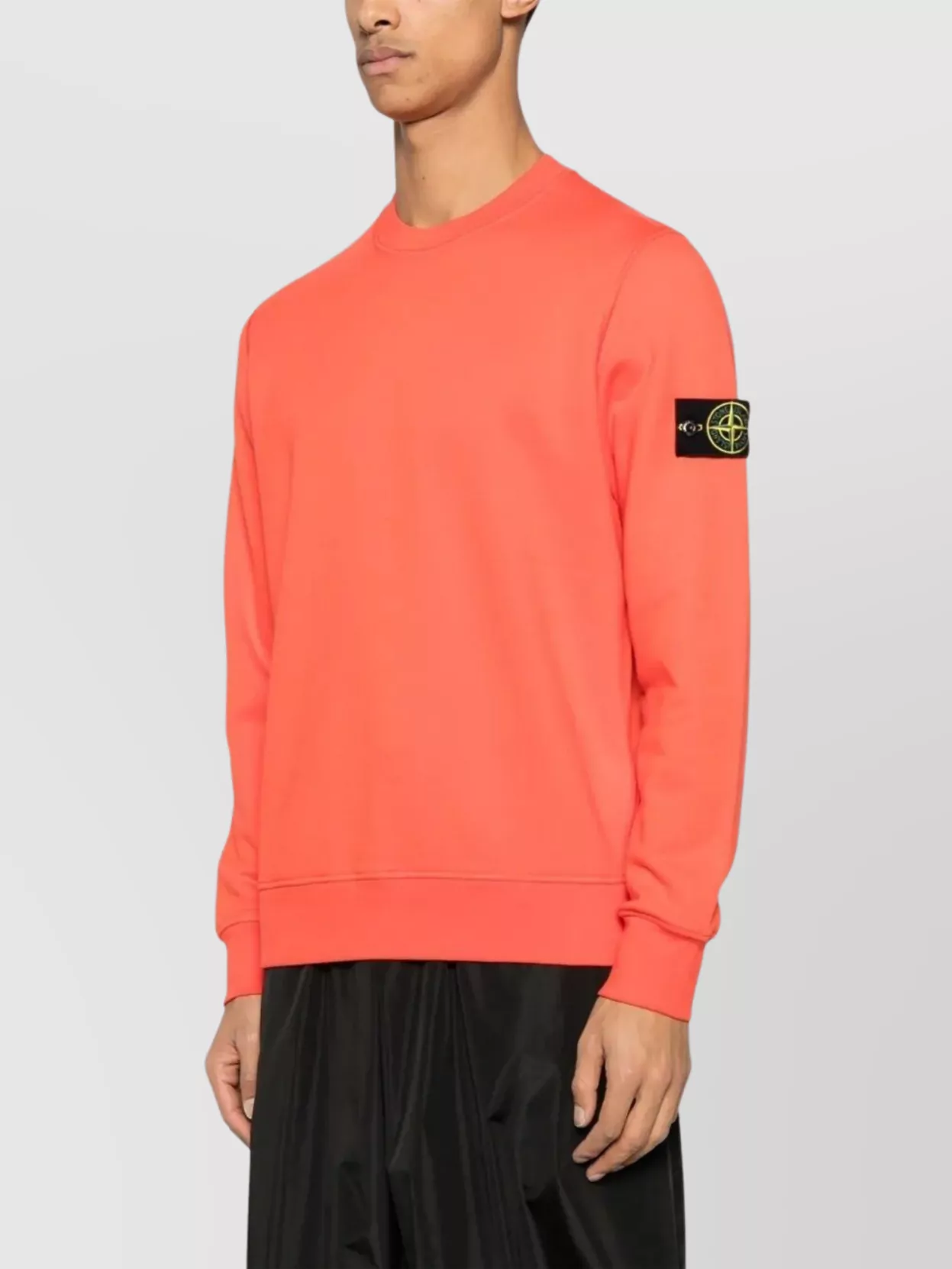 Stone Island Crew-Neck Cotton Fleece Sweatshirt