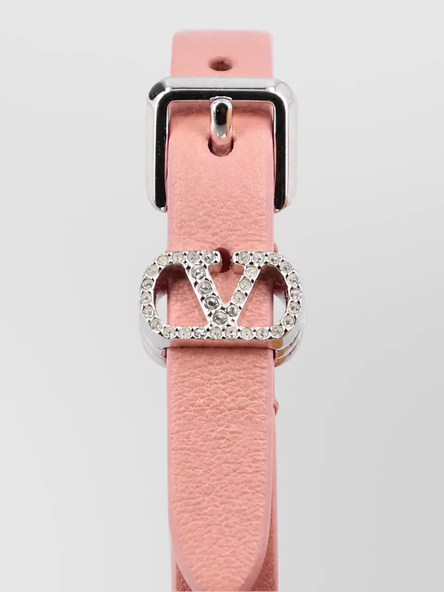 Valentino Garavani crystal-embellished leather bracelet