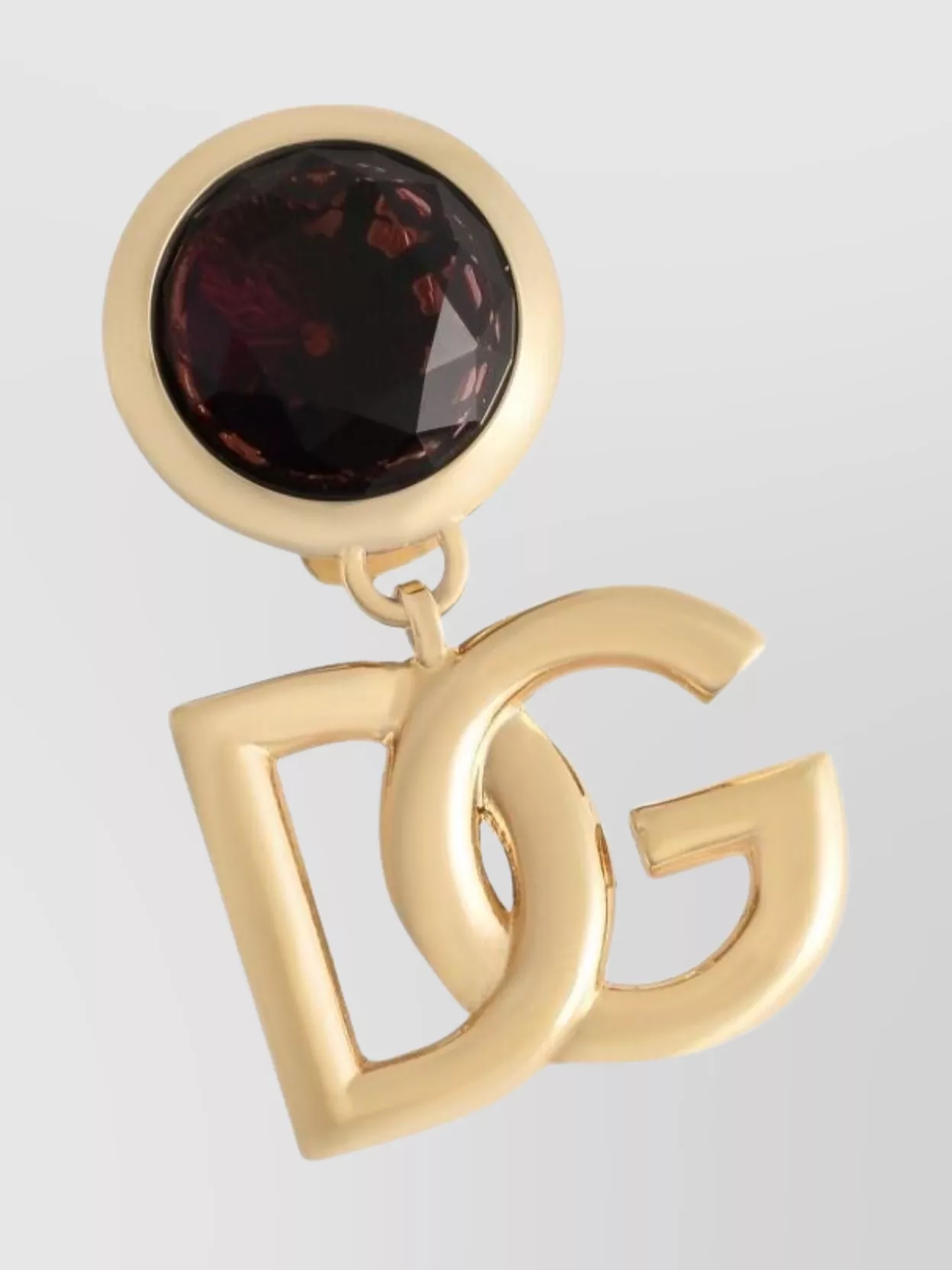 Dolce&Gabbana Logo Gemstone Accent Clip Earrings
