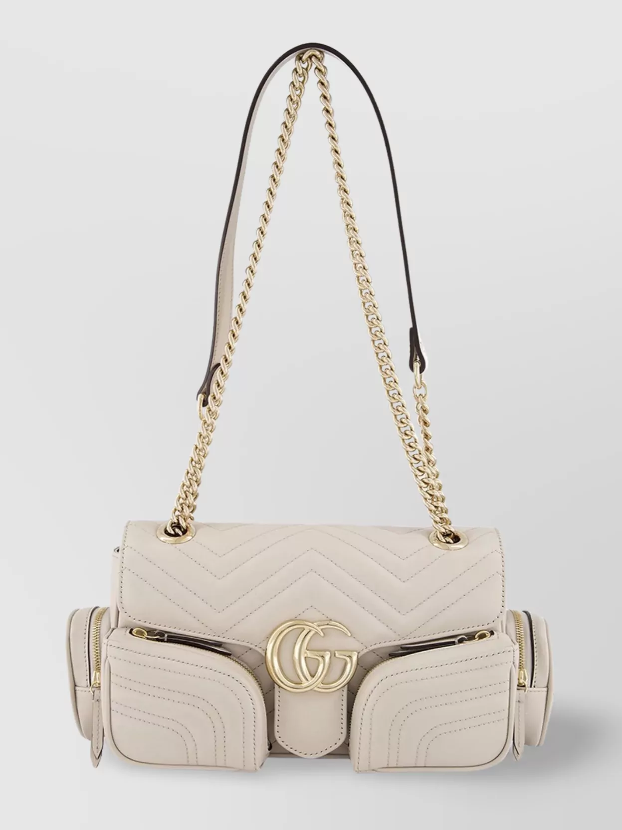 Gucci Quilted Leather Shoulder Bag With Chain Strap