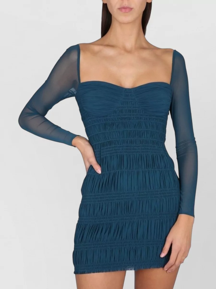 Self-Portrait long-sleeve sweetheart-neck mini dress