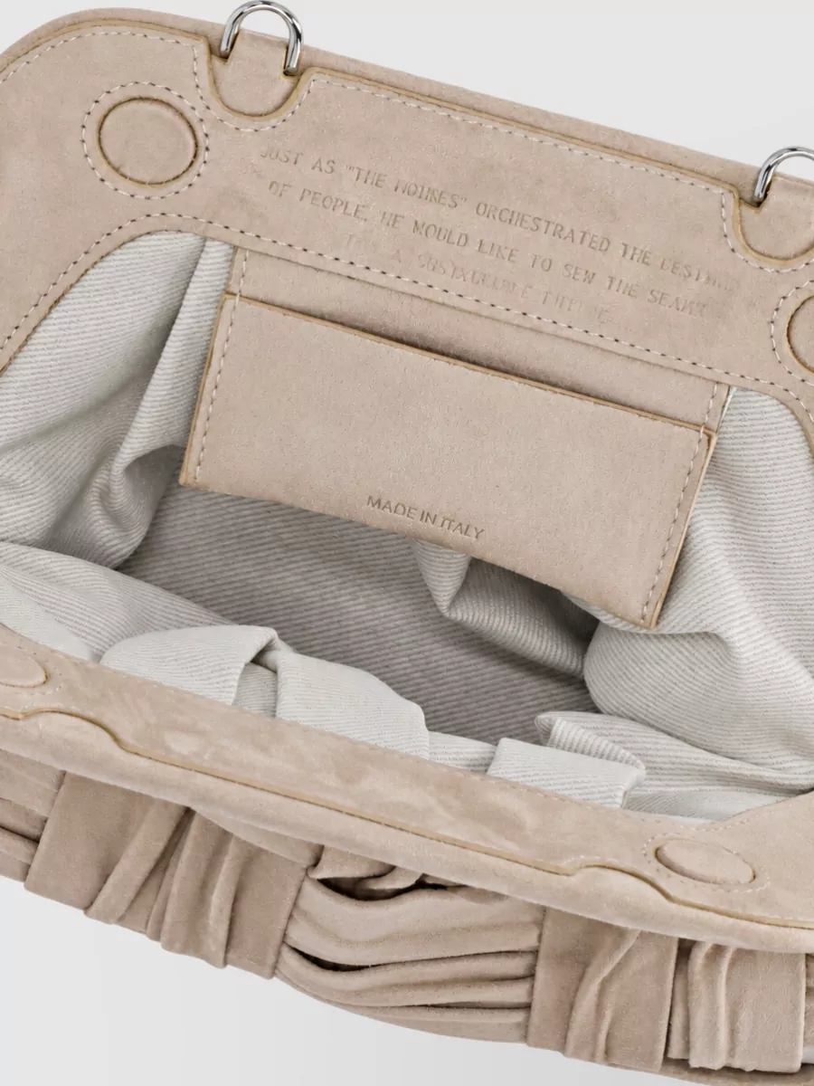Themoiré Hand Recycled Suede Woven Clutch Bag