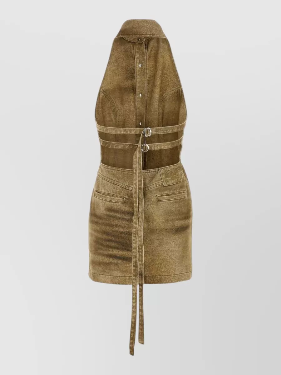 Blumarine Printed Denim Mini Dress
